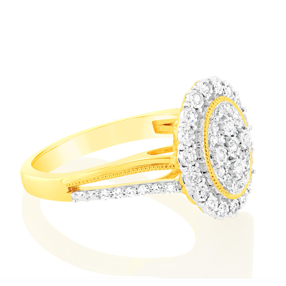 Exquisite 1/4 Carat Luminescent Lab - Created Diamond Engagement Ring Crafted in 9ct Yellow Gold