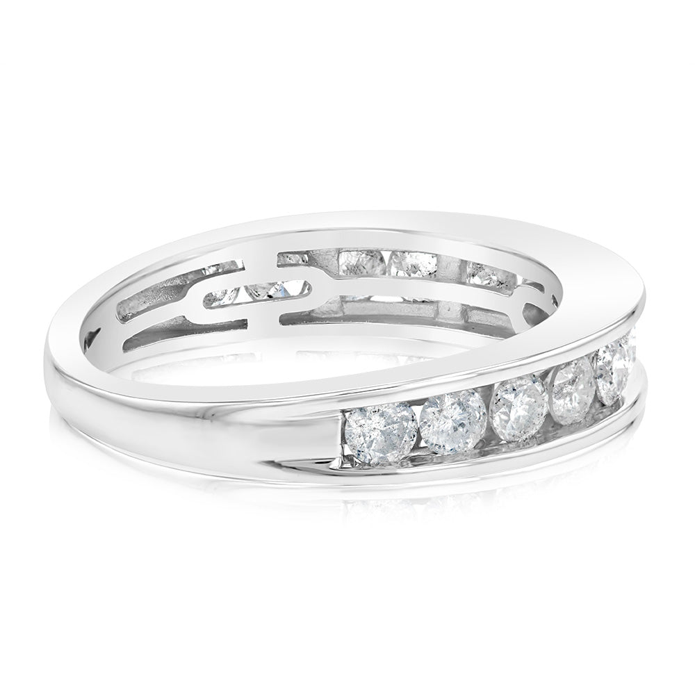 Exquisite 1 Carat Diamond Eternity Ring Crafted in 10ct White Gold for Timeless Elegance