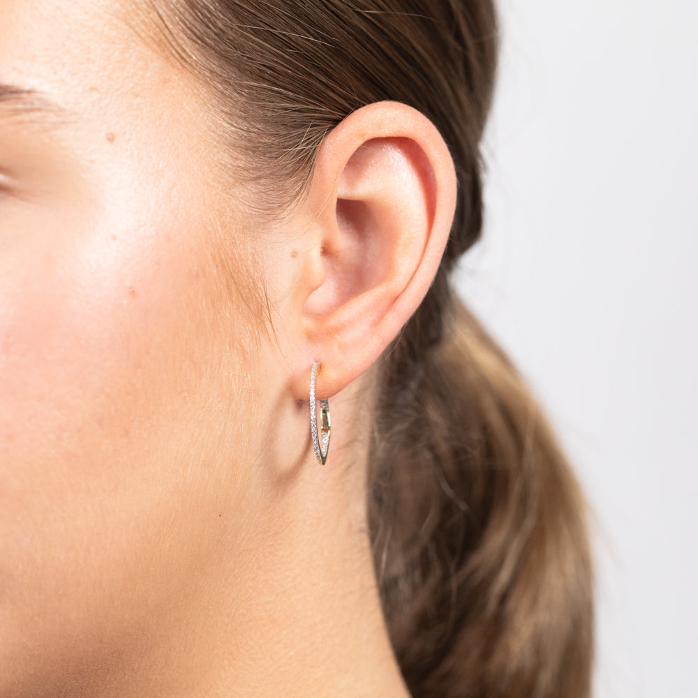 1/4 Carat Shining Lab - Grown Hoop Diamond Earrings in 9ct Yellow Gold