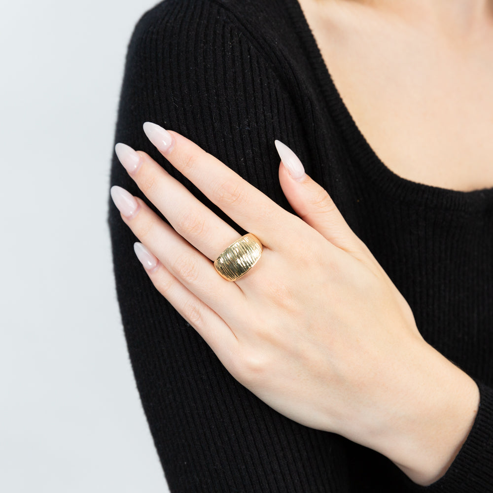 Stylish 9ct Yellow Gold Dome Ring for Everyday Elegance