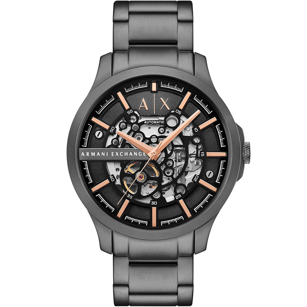 Armani Exchange AX2458 Hampton Watch with Gunmetal Grey and Rose Gold Accents