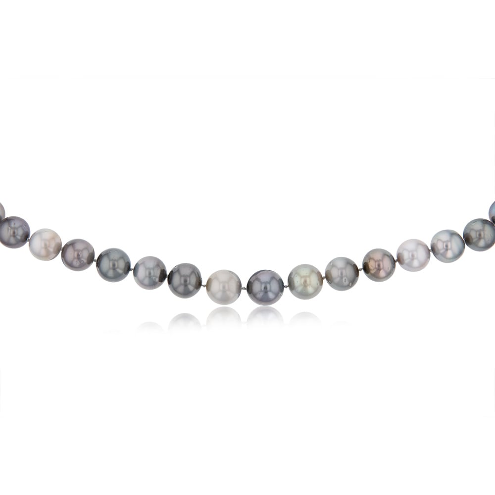 12 - 14.2mm Multicolored Tahitian Pearl Strand with 14ct White Gold Stardust Ball Clasp