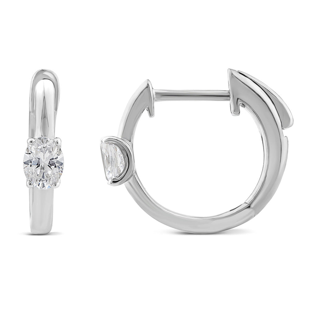 Stunning 1/4 Carat Lab-Grown Hoop Diamond Earrings in 10ct White Gold