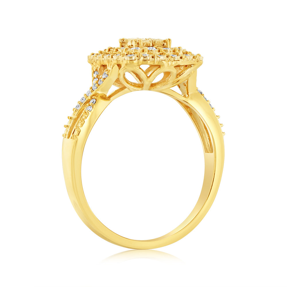 Stunning 1/4 Carat Luminescent Lab - Grown Diamond Ring in 9ct Yellow Gold