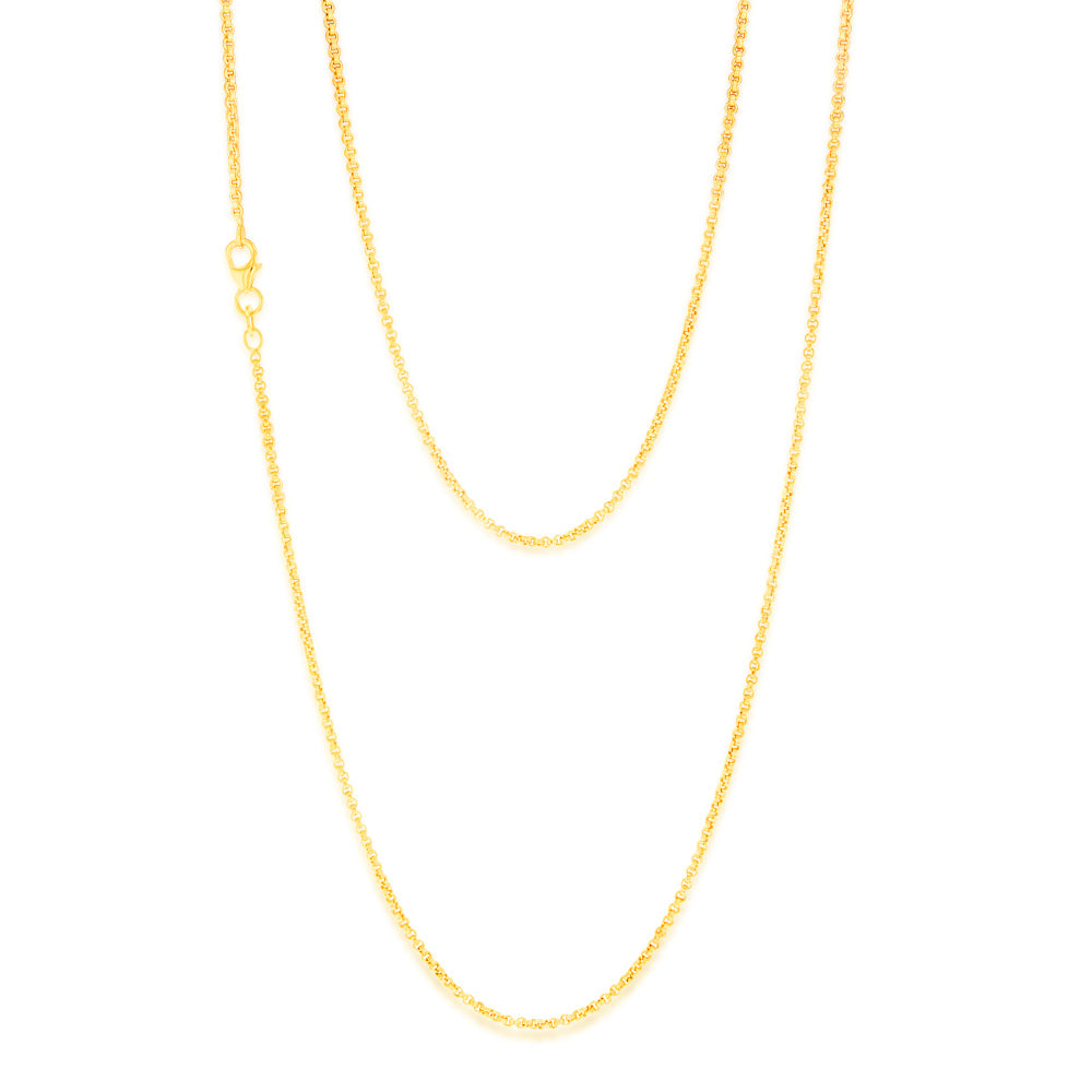 60cm 9ct Yellow Gold Fancy Chain with Easy Clasp