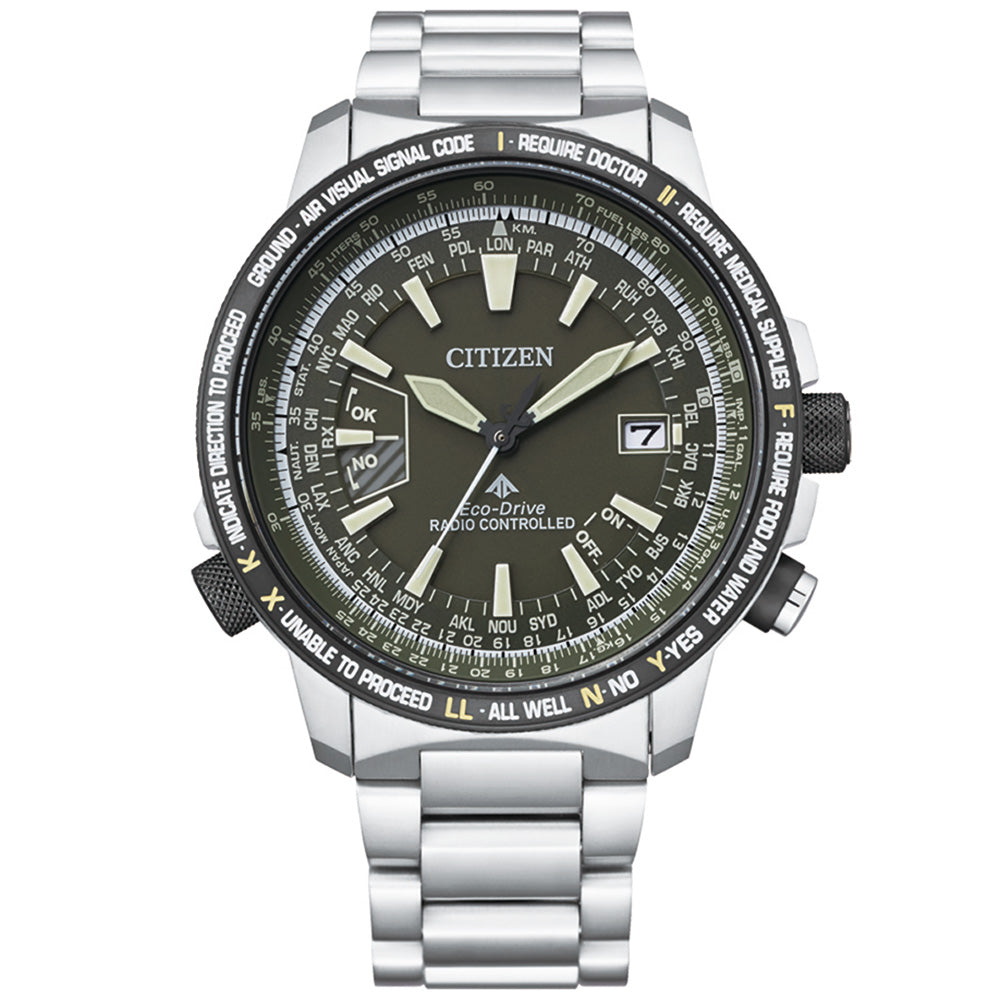 Citizen Eco-Drive Promaster Sky CB0206-86X: Super Titanium Watch with Green Dial