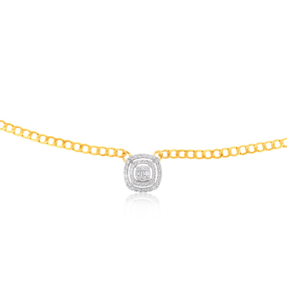 14ct Yellow Gold 0.5 Carat Diamond Pendant on 45cm Chain - Timeless Elegance