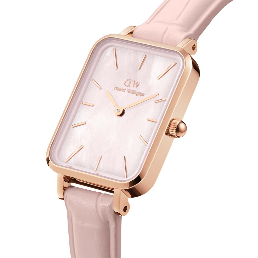 Daniel Wellington DW00100508 Quadro Pressed Rouge Pink Mother of Pearl Women's Watch