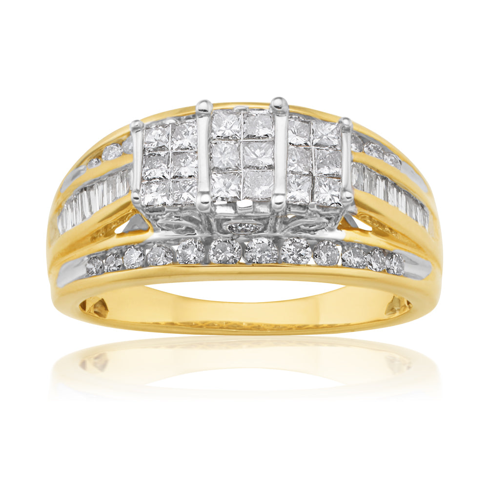 Stunning 1.00 Carat Diamond Ring in 10ct Yellow Gold