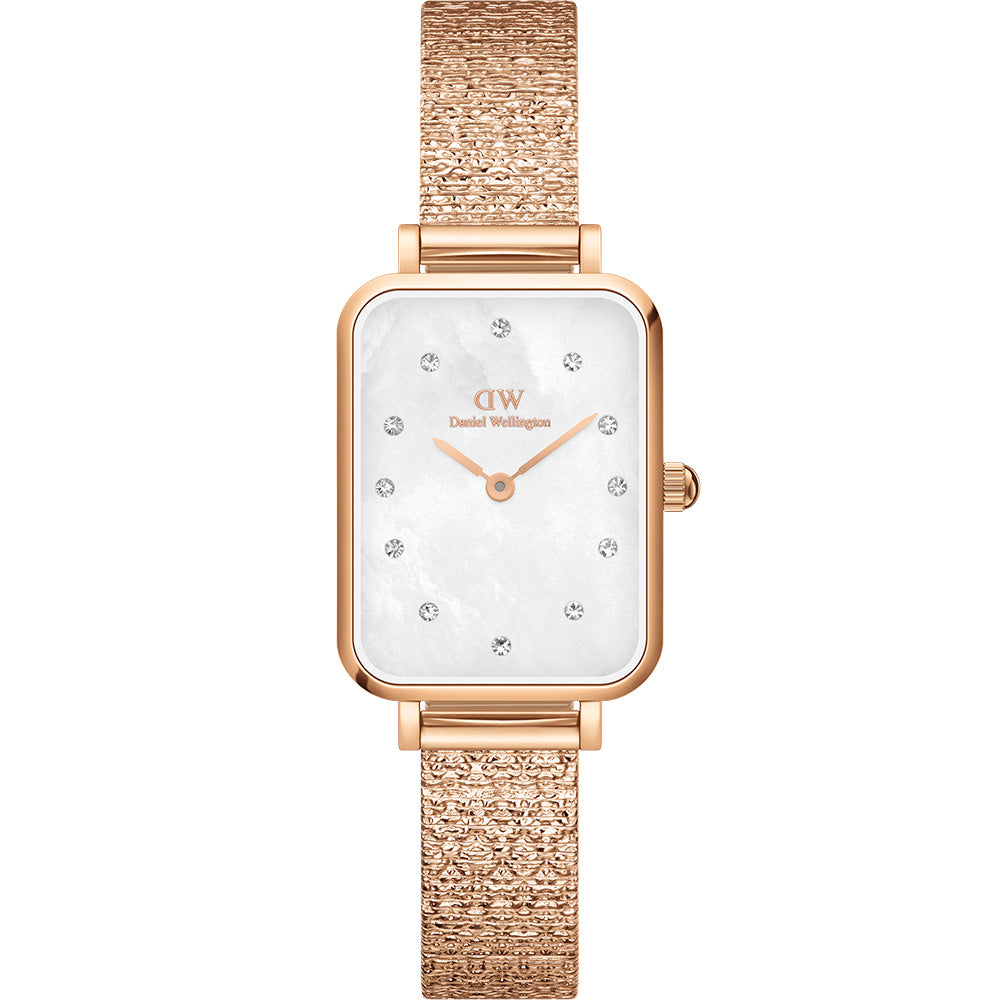 Daniel Wellington DW00100578 Elegant Gold Quadro Lumine Mesh Watch for Women