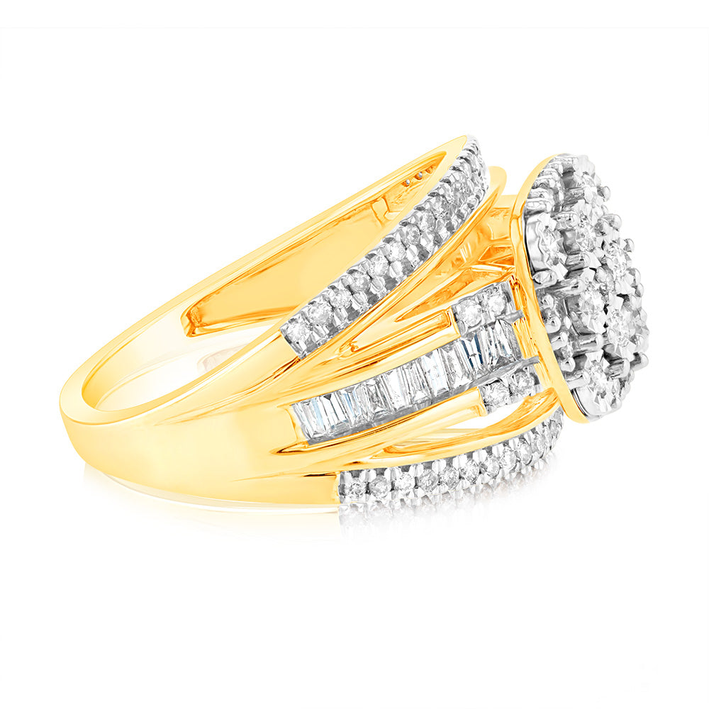 9ct Yellow Gold 1/2 Carat Diamond Ring for a Striking Dress Look