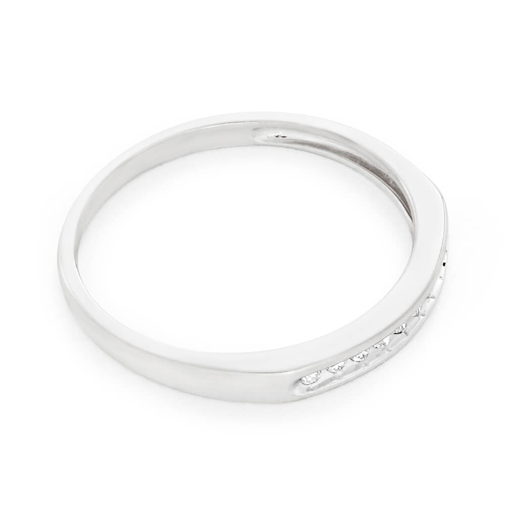 Exquisite 9ct White Gold Eternity Ring with Ten Sparkling Diamonds