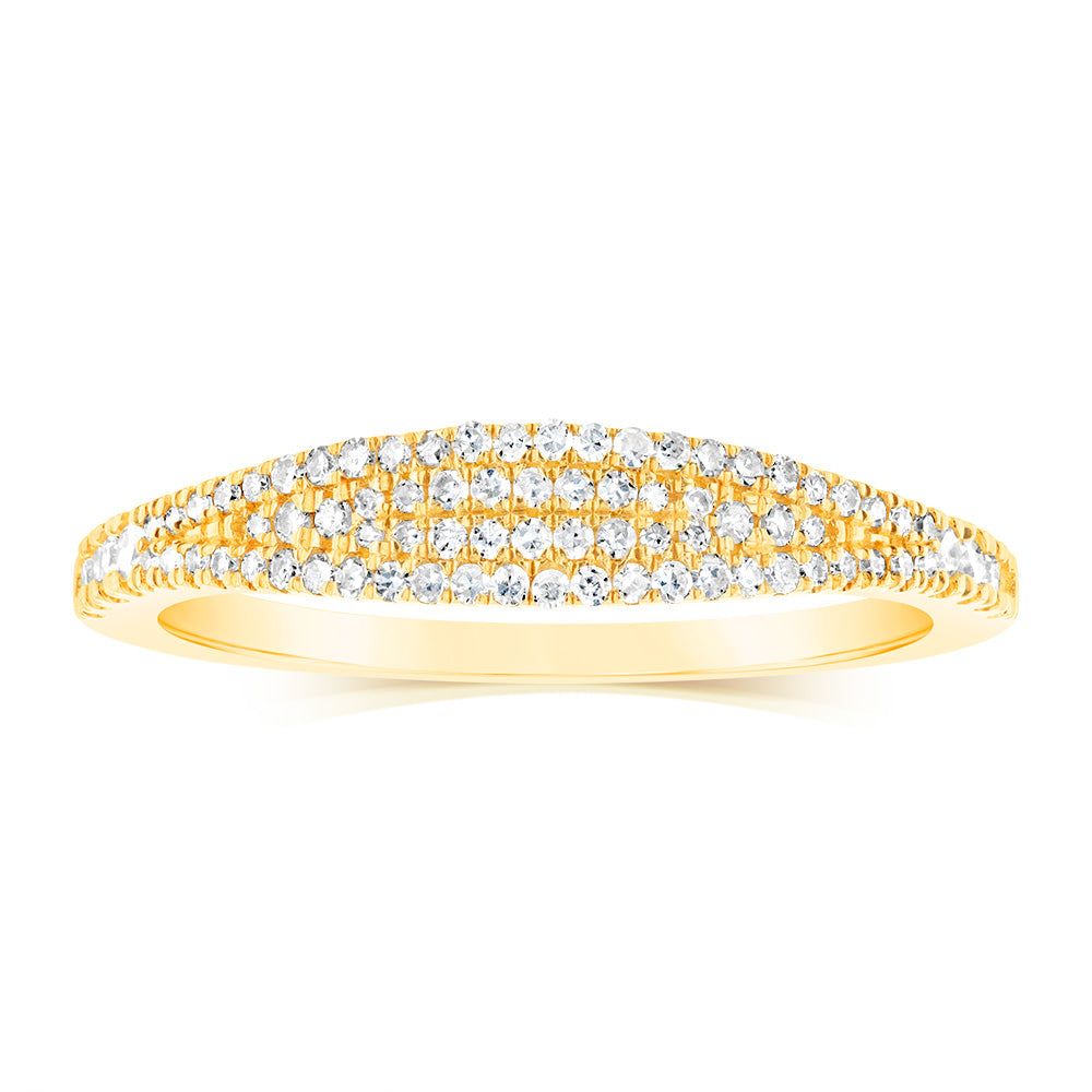 1/5 Carat Natural Diamond 10ct Yellow Gold Fancy Ring