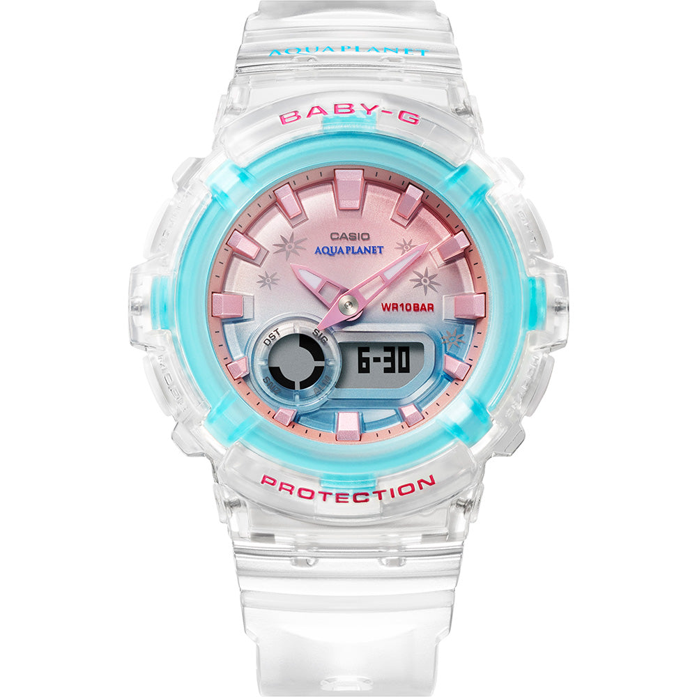 2022 Baby-G BGA280AP-7A Aqua Planet Women's Translucent Digital Watch