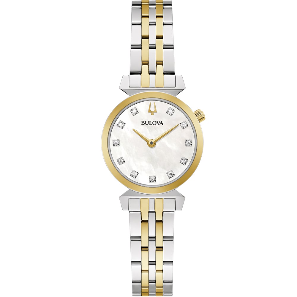 Bulova 98P202 Classic Petite Two - Tone Stainless Steel Diamond Watch