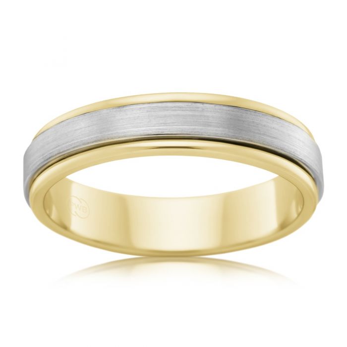6.5mm 9ct Yellow Gold and Titanium Ring with Matt Finish Available in All Sizes - A Stunning Two - Tone Jewelry Piece