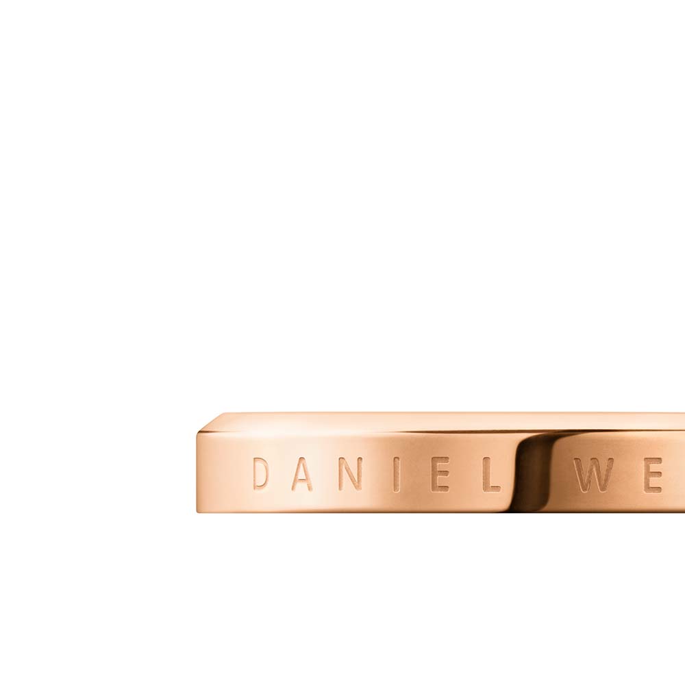 Daniel Wellington Elegant Rose Gold Plated Stainless Steel Classic Ring in Size N