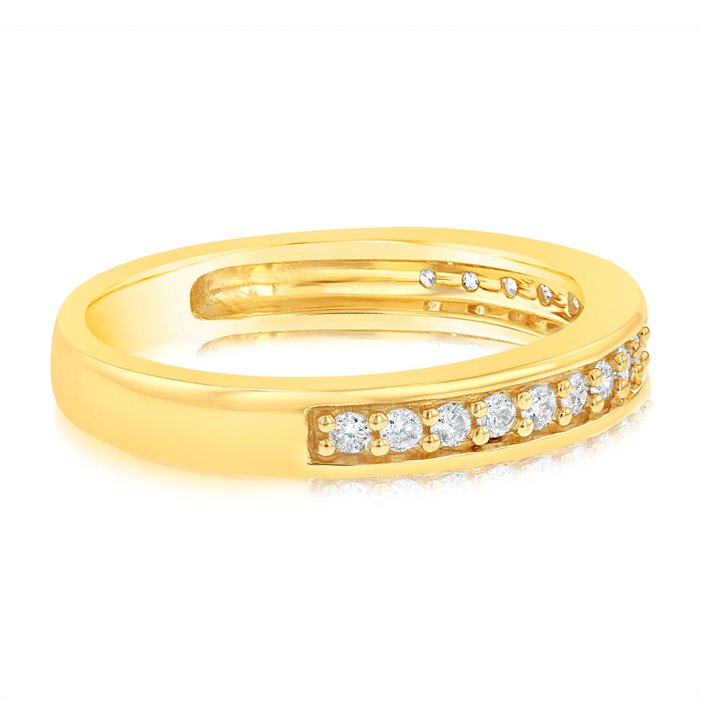 Exquisite 1/4 Carat Diamond Eternity Ring in 10ct Shining Yellow Gold