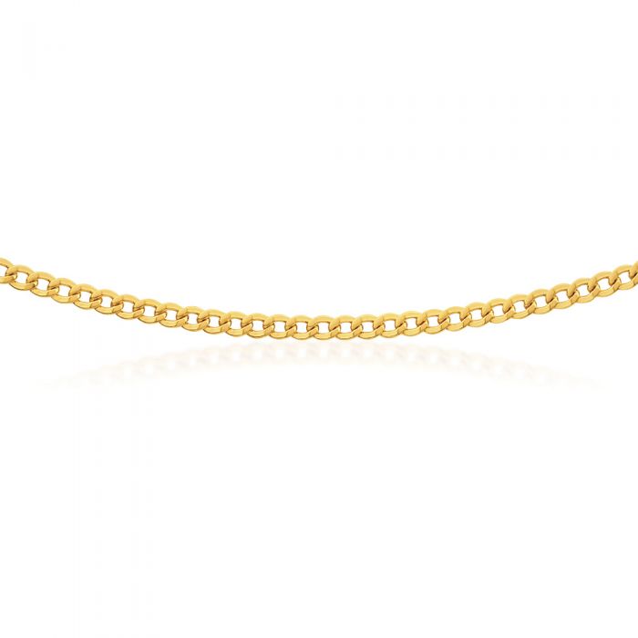 45cm 9ct Yellow Gold Copper-Filled 100 Gauge Curb Chain