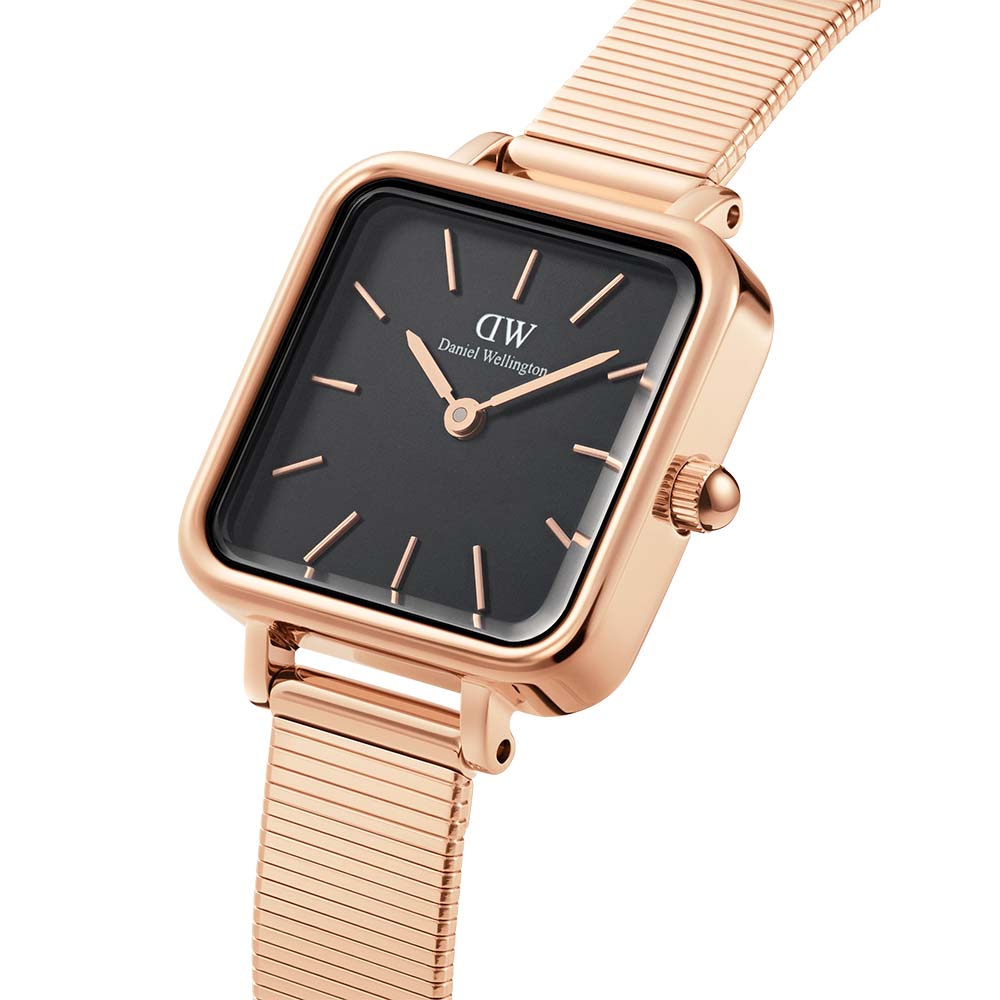 Daniel Wellington Women's DW00100518 Quadro Studio Stylish Square Rose Gold Plated Stainless Steel Watch