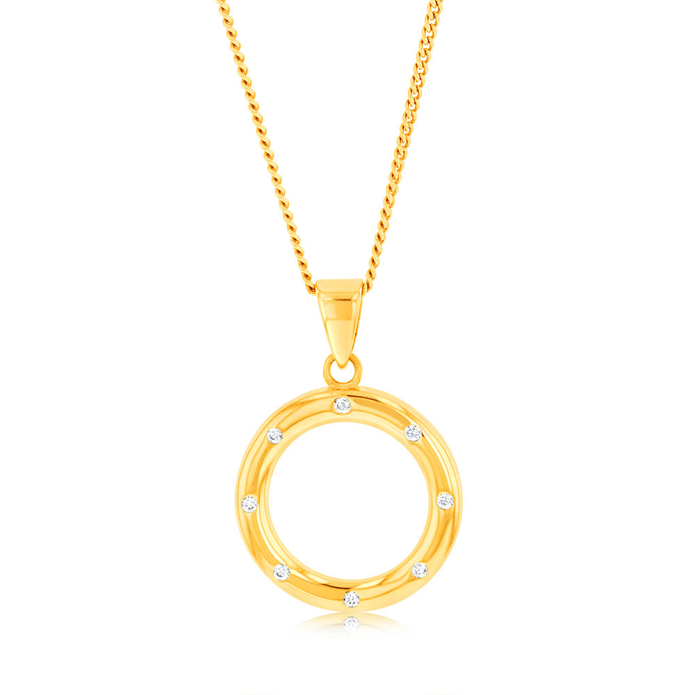Stunning 9ct Yellow Gold Circle of Life Pendant for Elegant Look