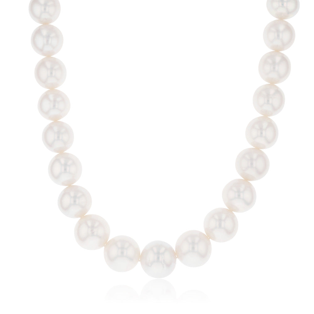 Luxurious 14 - 17mm White South Sea Graduated Pearl Strand Necklace with a 9 - carat White Gold Clasp