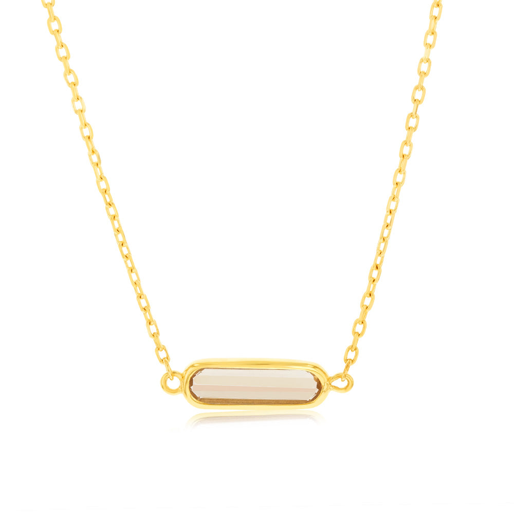 9ct Yellow Gold Chain with Natural Quartz Pendant