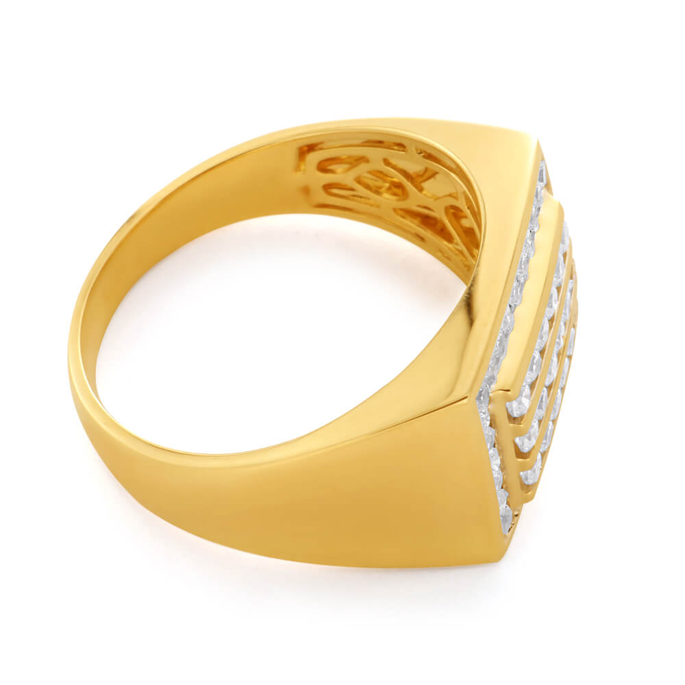 9ct Yellow Gold Channel Set Cubic Zirconia Engagement Ring for Women