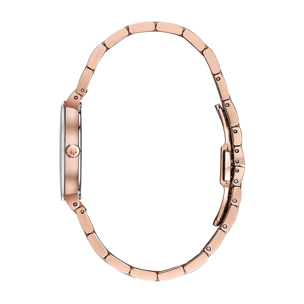 Elegant Bulova Rose Gold-Tone Diamond Women's Watch 97P132