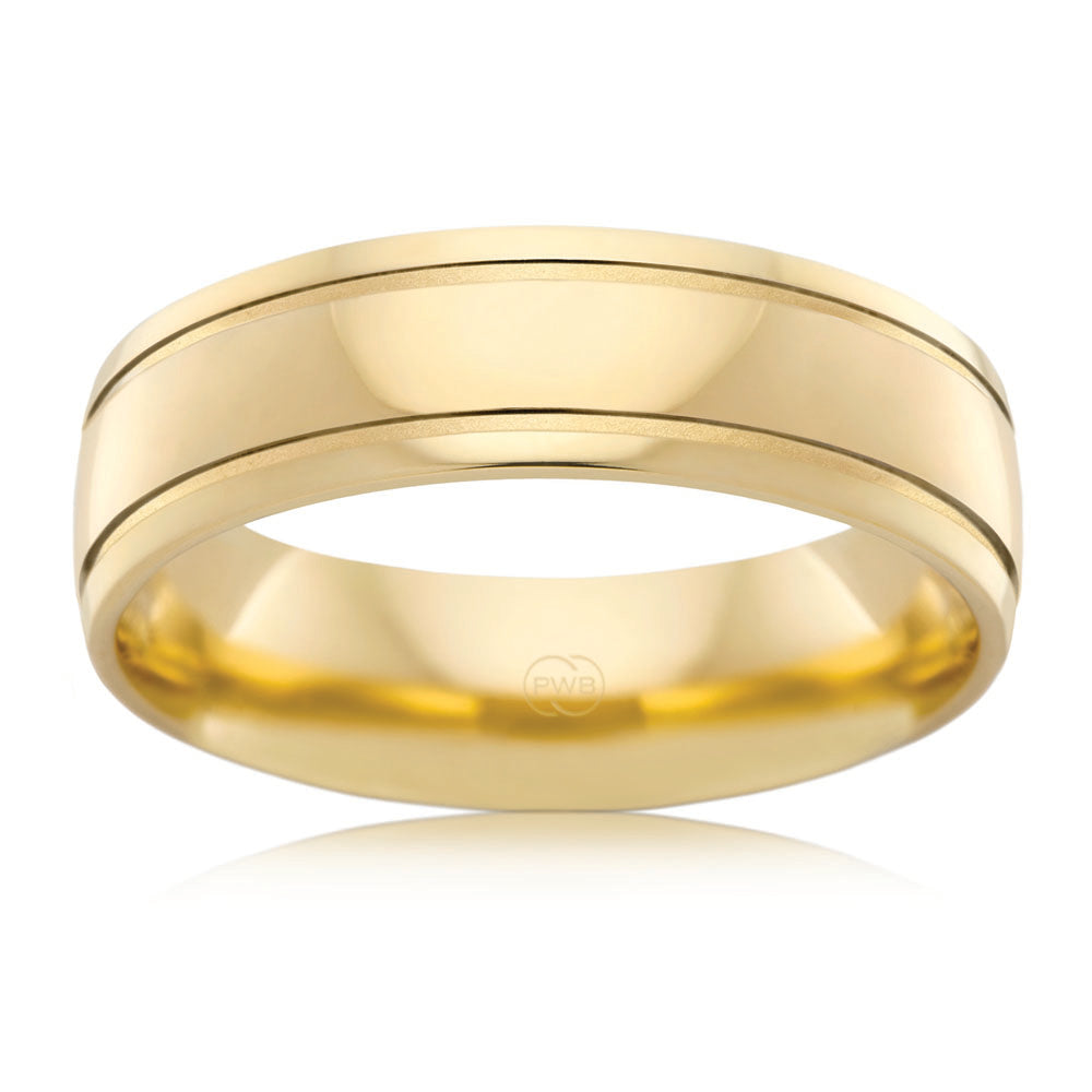 6mm 9-carat Yellow Gold Half Round Men's and Women's Ring for Various Occasions