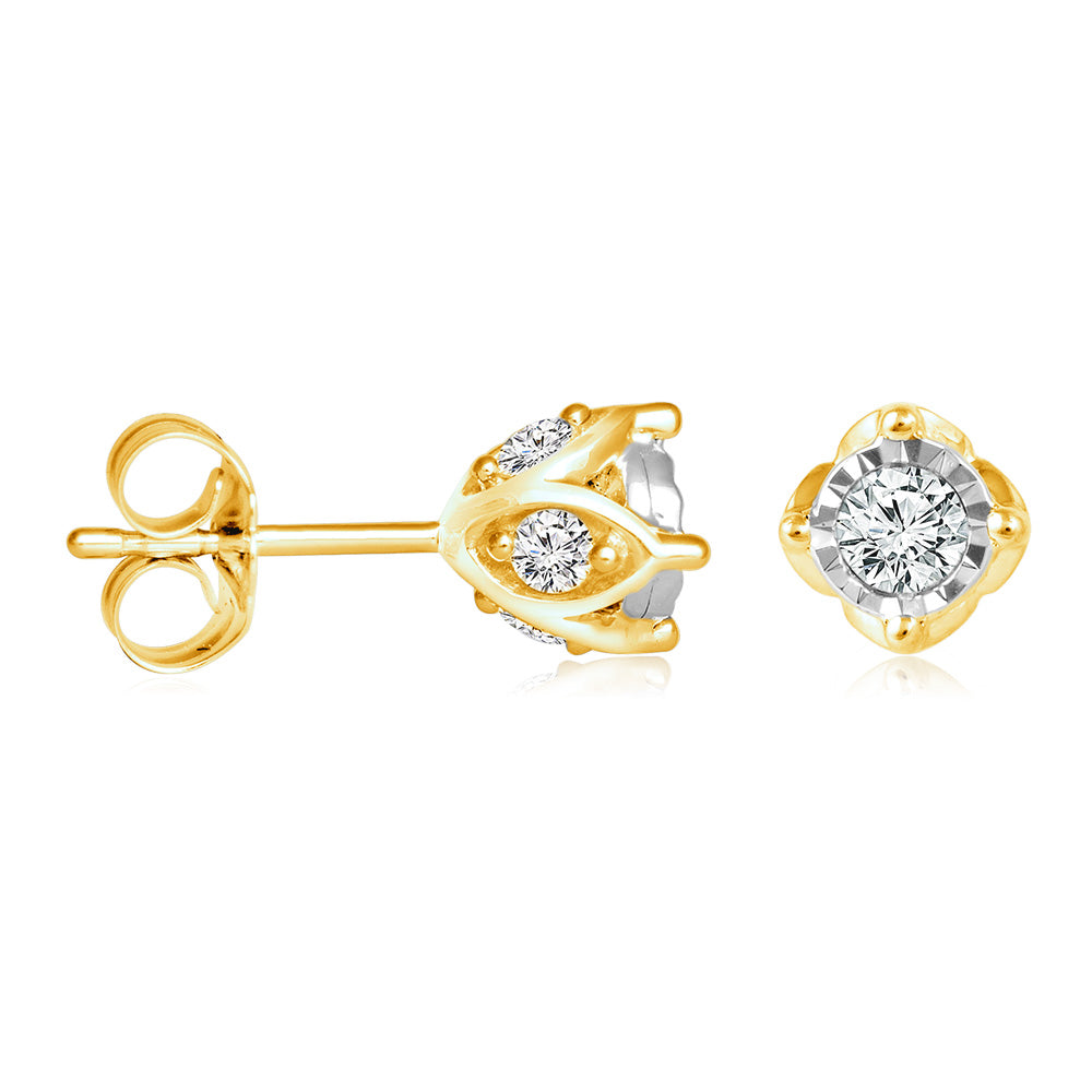 10-Carat Yellow Gold 1/2 Carat Diamond Stud Earrings - A Timeless Jewelry Piece