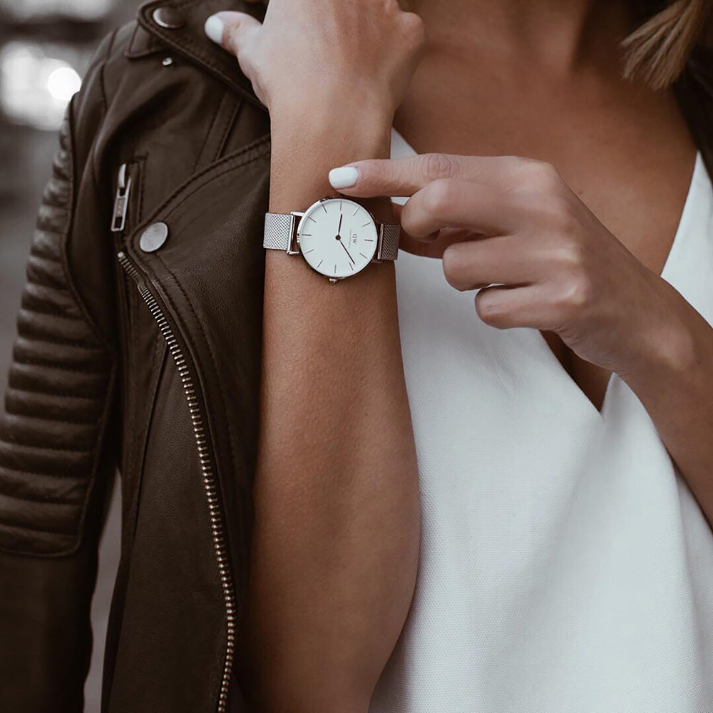 Daniel Wellington Petite Sterling Stainless Steel Mesh Strap Women's Watch DW00100220
