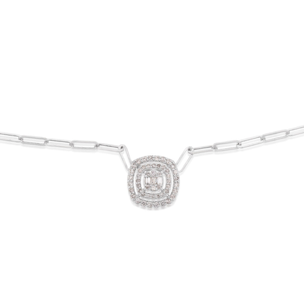14 Carat White Gold 0.5 Carat Diamond Pendant on a 45cm Long Chain - A Timeless Jewellery Piece