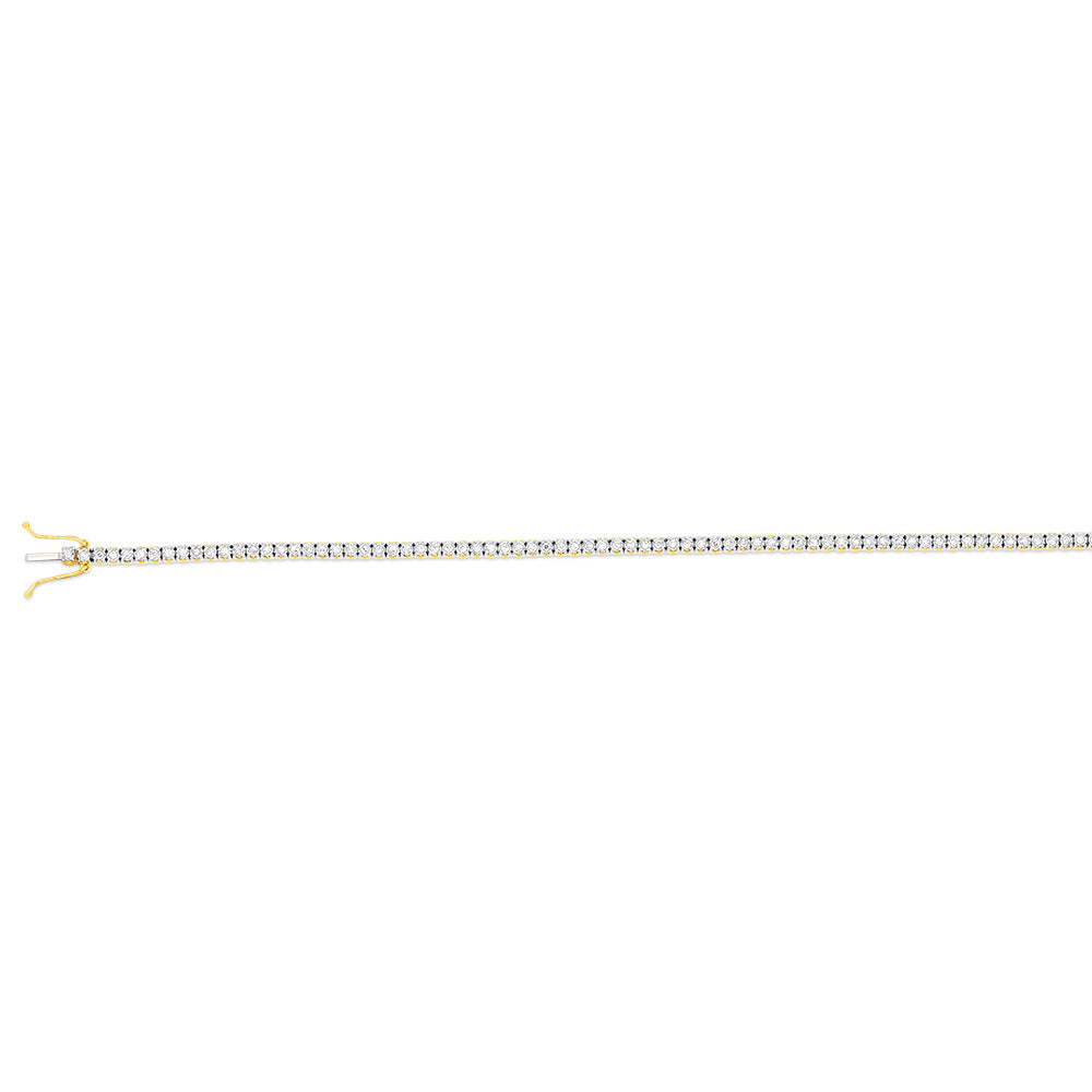 9ct Yellow Gold 17.5cm Tennis Bracelet with 1/2 Carat Lab-Grown Luminescent Diamond