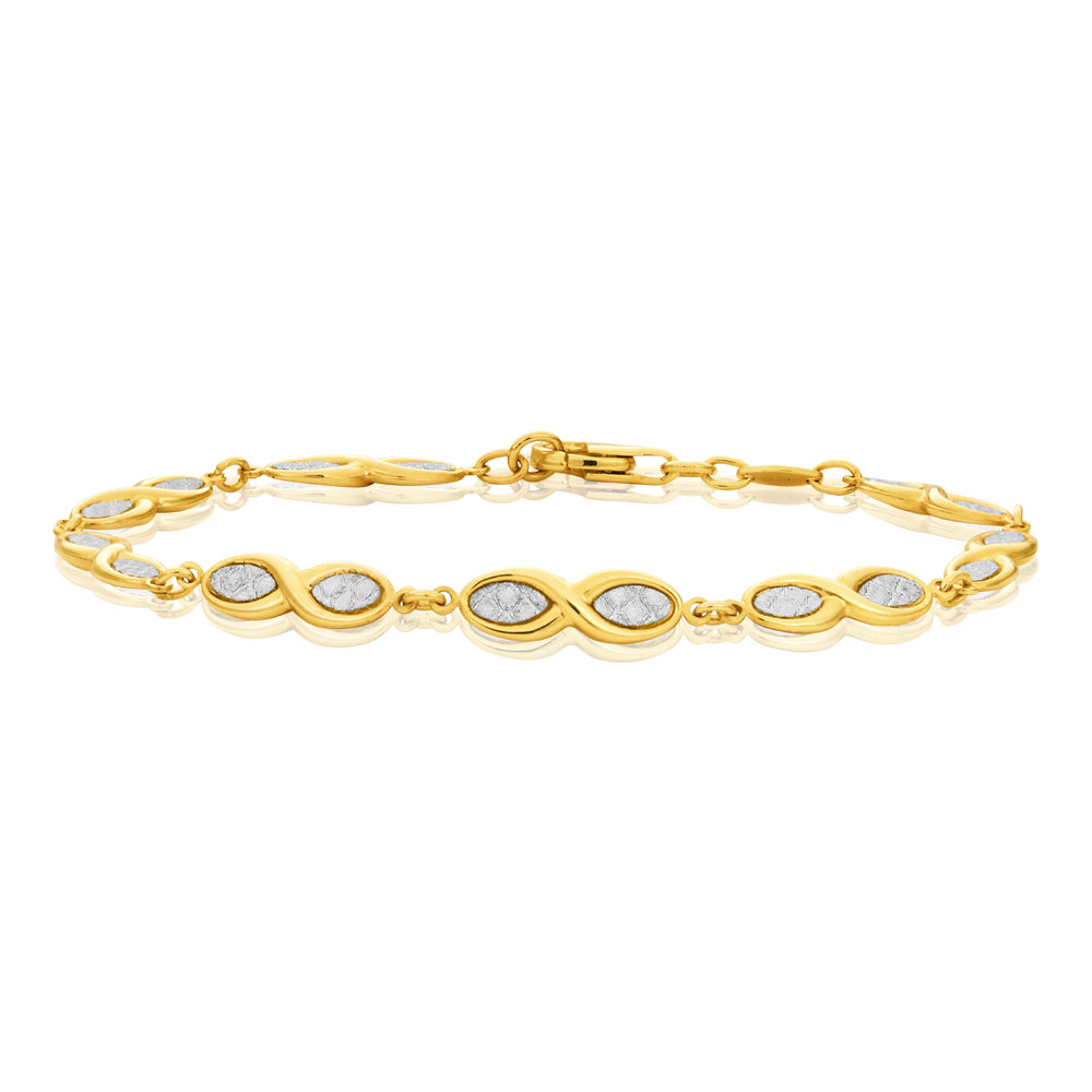 19cm 9 Carat Yellow Gold Plated Stardust Fashion Bracelet for Timeless Expression