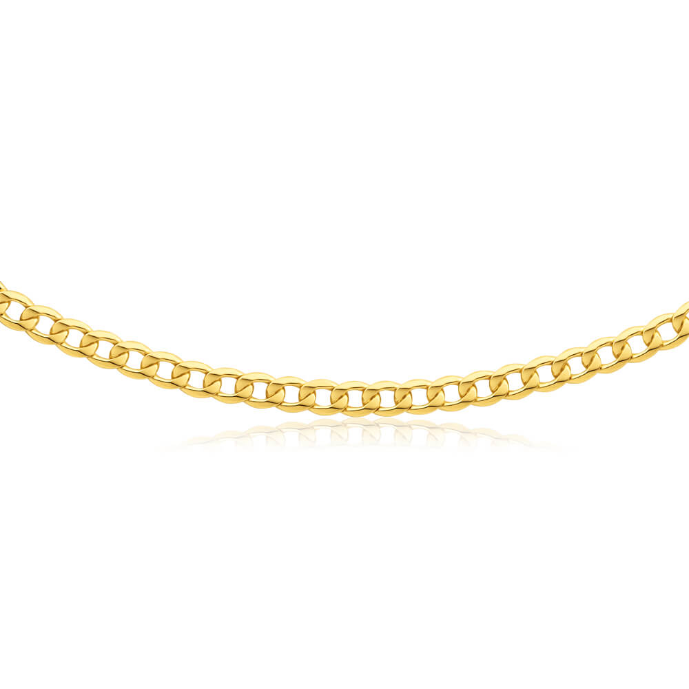 9 Carat Yellow Gold-Copper Filled Everyday Flat Curb Chain for All Occasions
