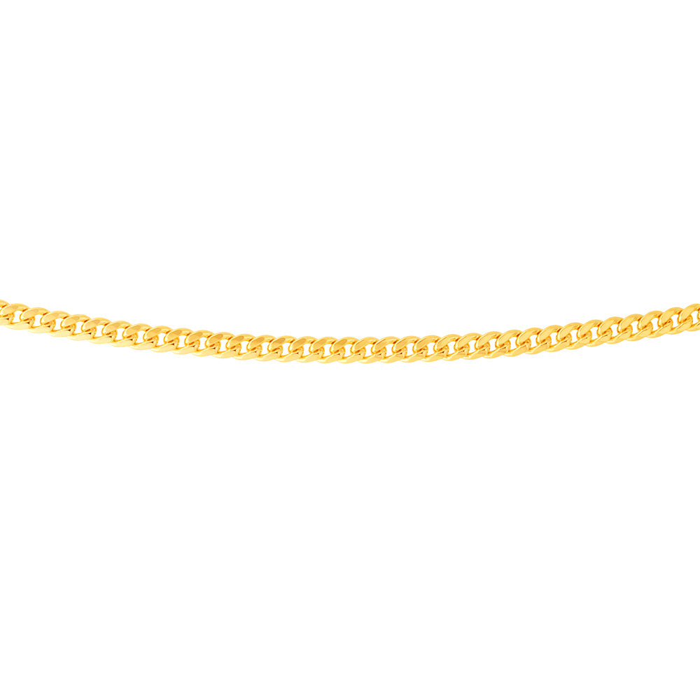 50cm 9-Carat Yellow Gold Plated Curb Chain Necklace for Fashion Lovers