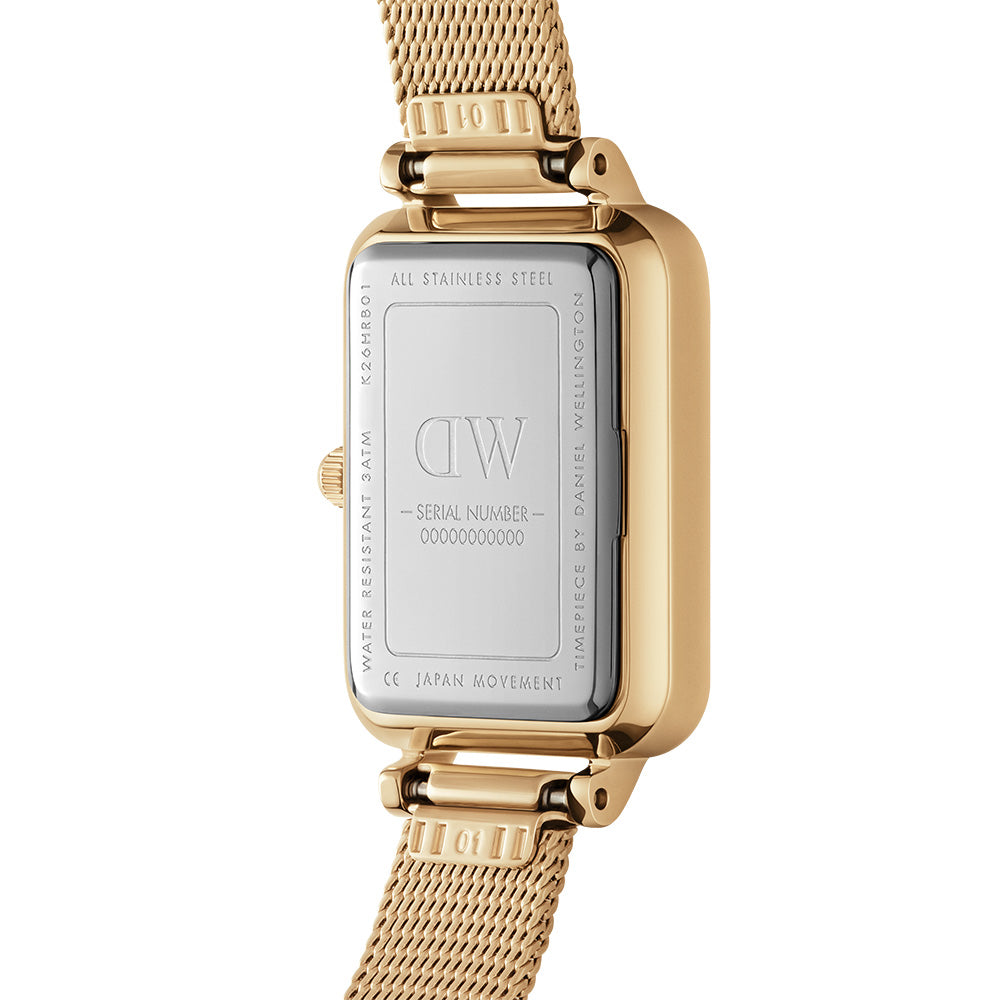Daniel Wellington DW00100556 Quadro Evergold Women's Square White Watch