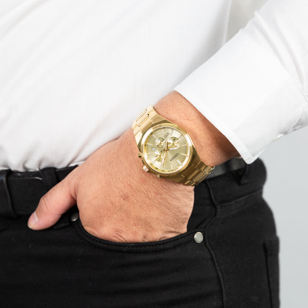 Citizen Quartz AN8172-53P Luxury Matte Gold Chronograph Watch
