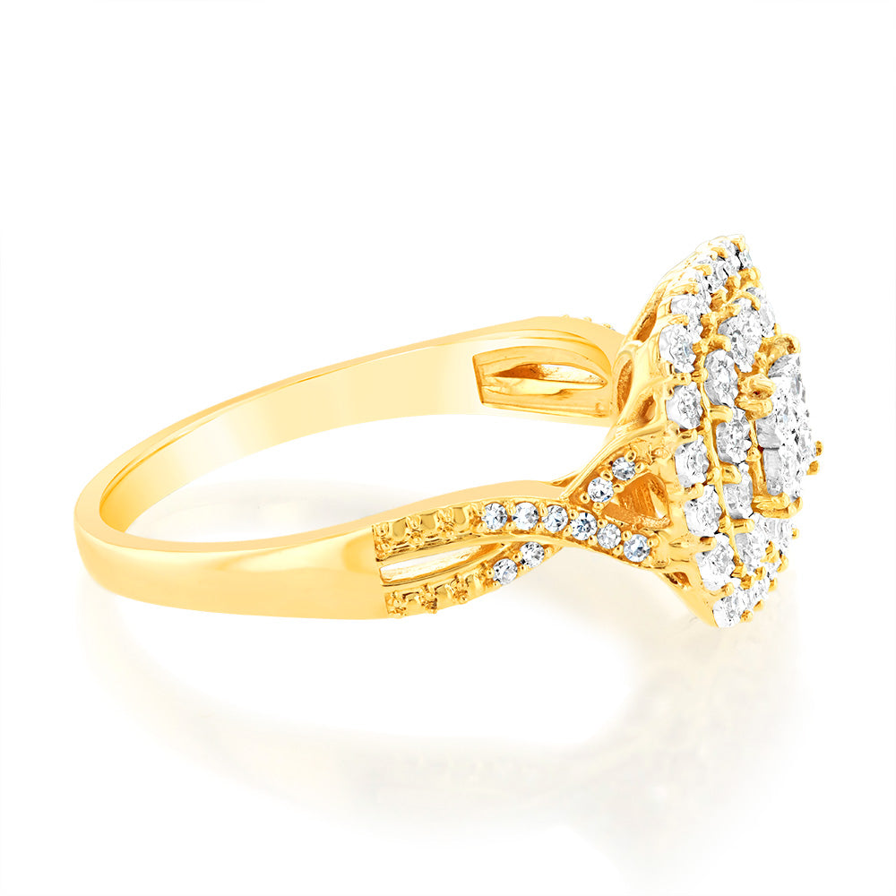 Stunning 1/4 Carat Luminescent Lab - Grown Diamond Ring in 9ct Yellow Gold