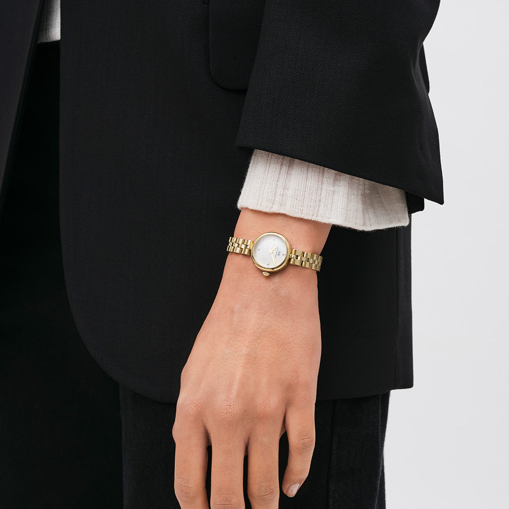 Daniel Wellington Elan Link Stainless Steel Gold Mesh Strap Quartz Watch - DW00100715