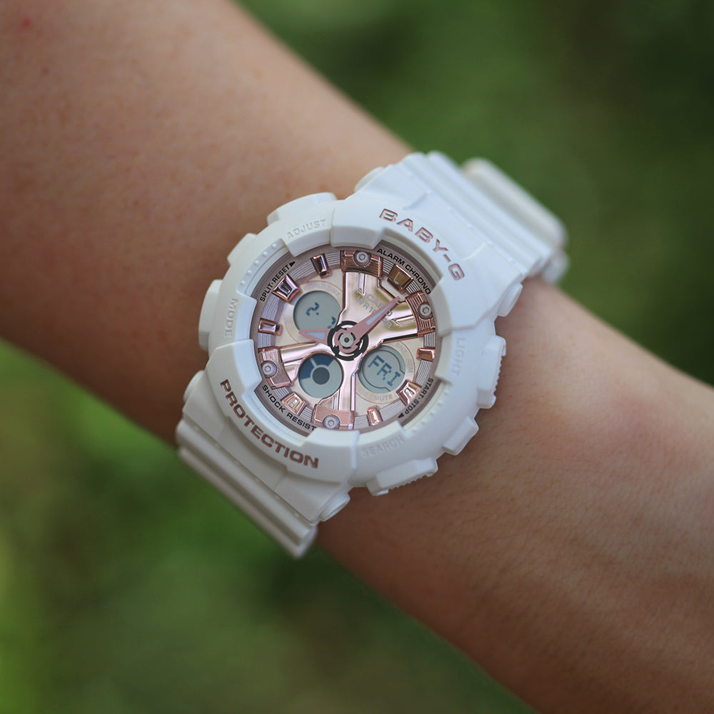 Stylish Baby-G BA-130-7A1DR Watch with Bold Oversized Design