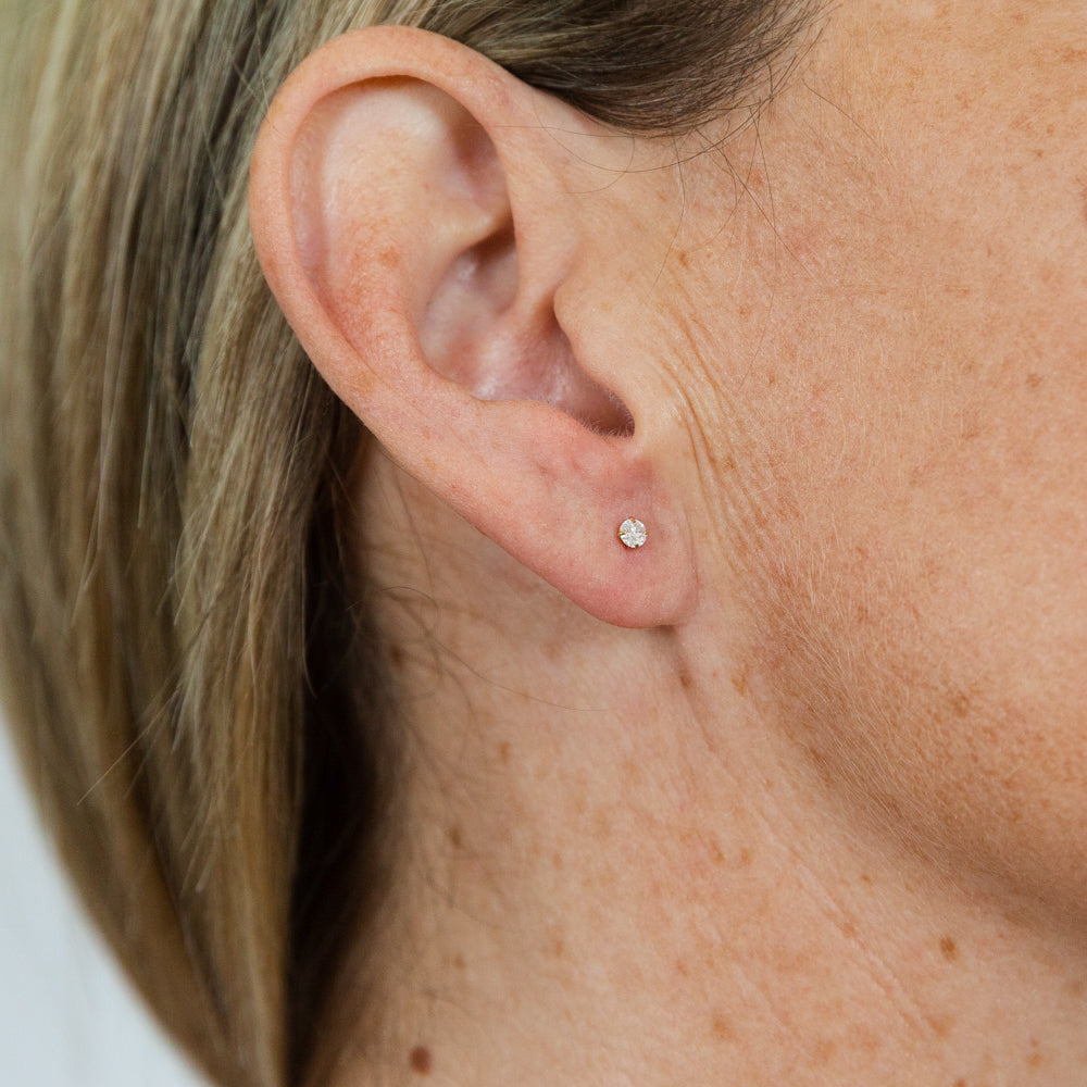 10ct Yellow Gold Stud Earrings with 1/4 Carat Diamonds