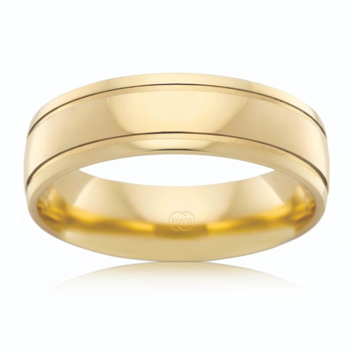 6mm 9-carat Yellow Gold Half Round Men's and Women's Ring for Various Occasions