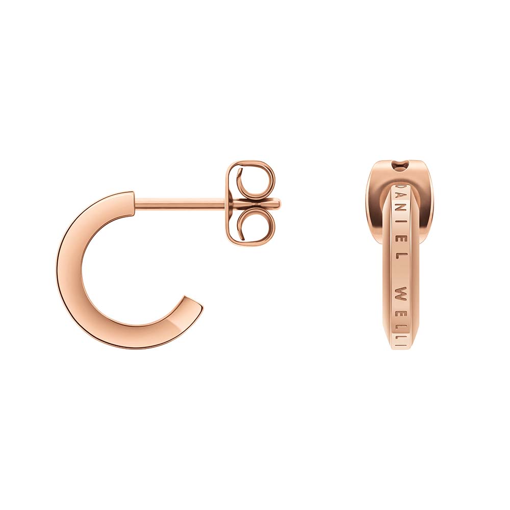 Daniel Wellington Elegant Rose Gold Plated Stainless Steel Elan Stud Earrings for Women's Everyday Wear