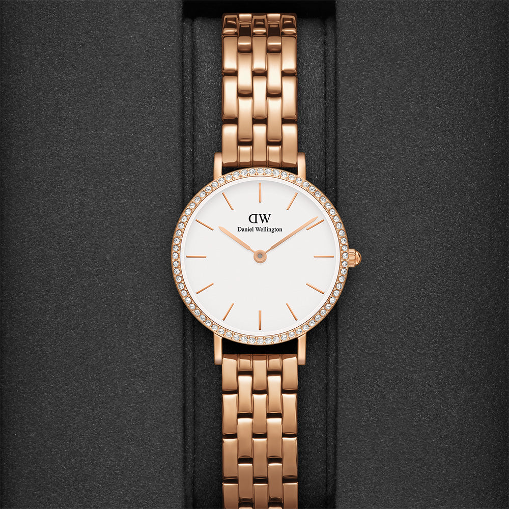 Daniel Wellington Rose Gold Plated Petite Lumine Bezel Watch DW00100666