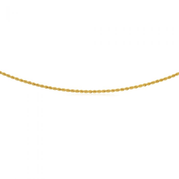 50cm 50 Gauge 9ct Yellow Gold Filled Rope Style Chain