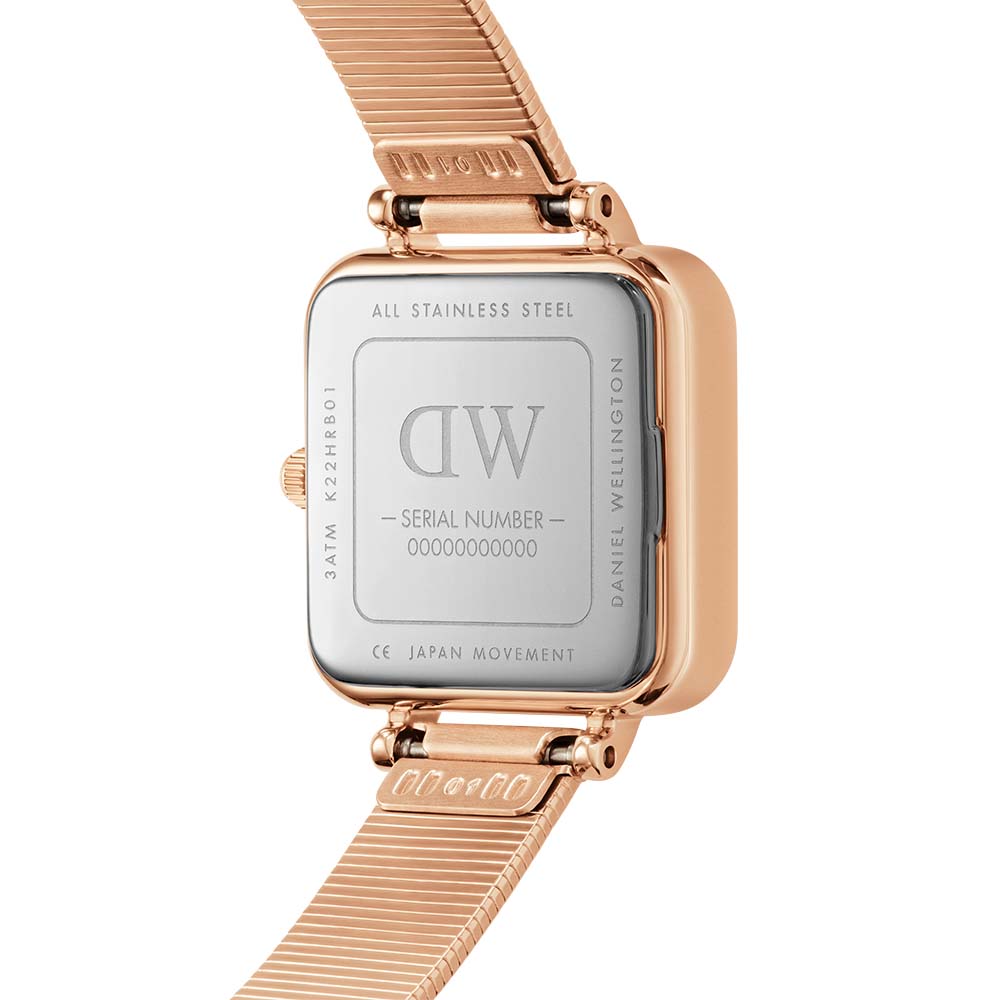 Daniel Wellington Women's DW00100518 Quadro Studio Stylish Square Rose Gold Plated Stainless Steel Watch