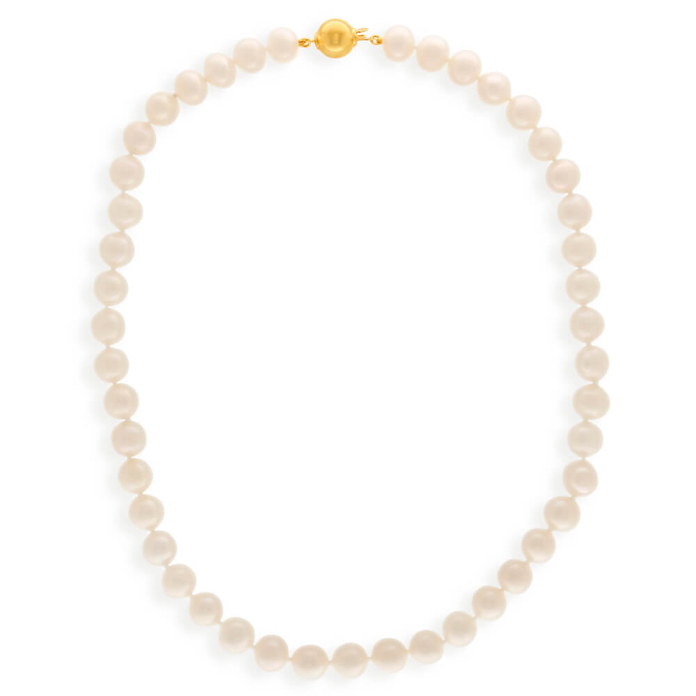 Elegant 45cm Necklace Crafted with Cream-colored Freshwater Pearls