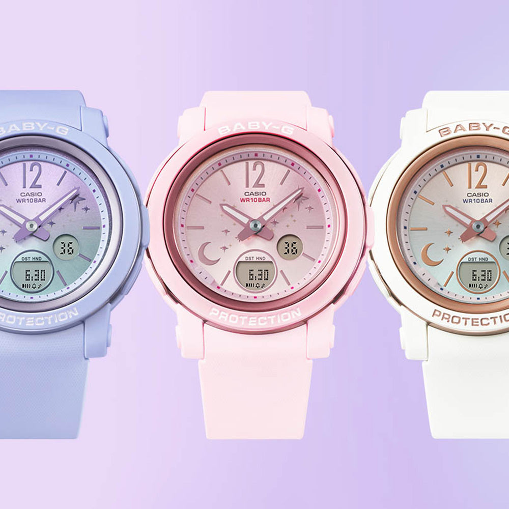 Baby-G BGA290DS-4A Casual Moon and Stars Themed Watch for Active Women